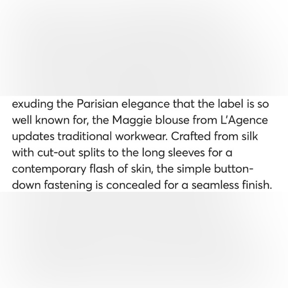 NWT new 🆕 L’Agence Maggie split sleeve blouse size large 100% silk - Picture 13 of 14